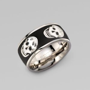 Alexander McQueen Enamel Skull Ring 💀🖤
